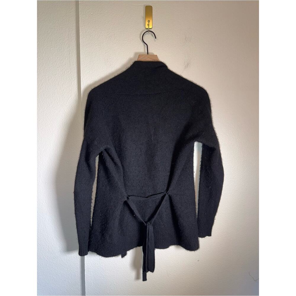 360SWEATER Black Classic Cashmere Wrap Tie Waist Cardigan Sweater S - Picture 3 of 3